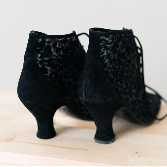 Yves Saint Laurent Burnout Velvet Paisley Booties - Picture 2 of 7